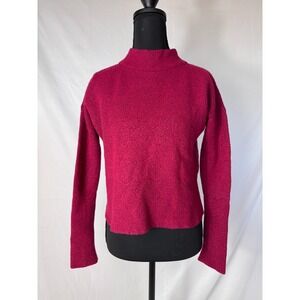 Vineyard Vines Womens Small Sweater Pullover Wool Yak Mock Neck Knit Burgundy